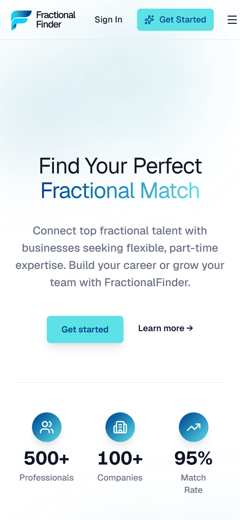 FractionalFinder mobile view built by Boostkit