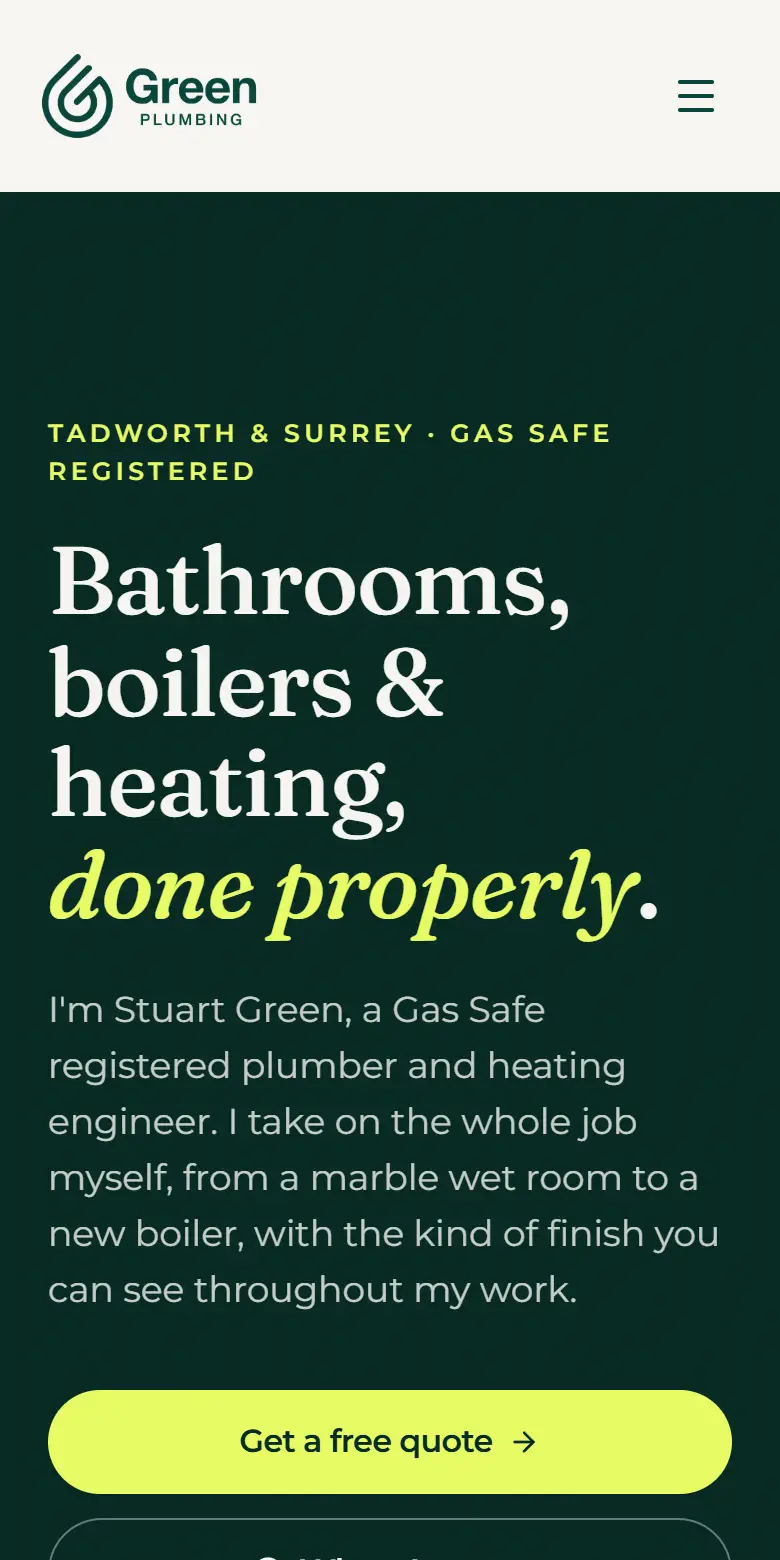 Green Plumbing & Heating website built by Boostkit